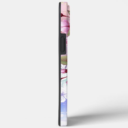 Roze Sakura op geschilderde achtergrond Case-Mate iPhone Case (Achterkant / Rechts)