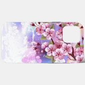 Roze Sakura op geschilderde achtergrond Case-Mate iPhone Case (Achterkant (horizontaal))