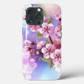 Roze Sakura op geschilderde achtergrond Case-Mate iPhone Case (Achterkant)