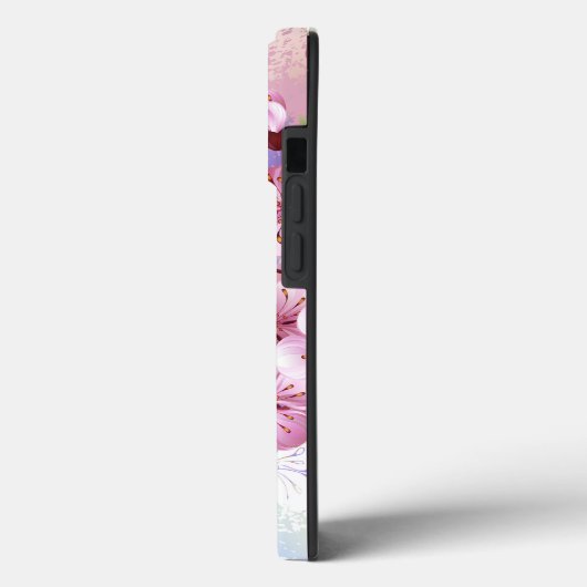 Roze Sakura op geschilderde achtergrond Case-Mate iPhone Case (Achterkant / Links)