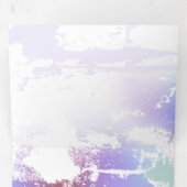 Roze Sakura op geschilderde achtergrond Drieluik Wenskaart (Binnenzijde eerst)