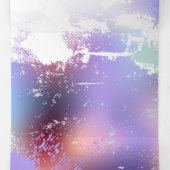 Roze Sakura op geschilderde achtergrond Drieluik Wenskaart (Binnenkant midden)