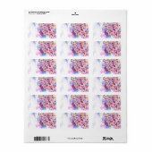 Roze Sakura op geschilderde achtergrond Etiket (Full Sheet)