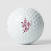 Roze Sakura op geschilderde achtergrond Golfballen (Voorkant)