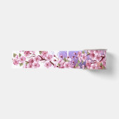 Roze Sakura op geschilderde achtergrond Grosgrain Lint (Voorkant)
