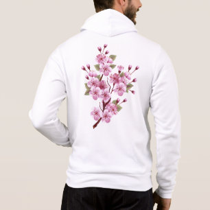 Roze Sakura op geschilderde achtergrond Hoodie