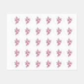 Roze Sakura op geschilderde achtergrond Labels (Vel)