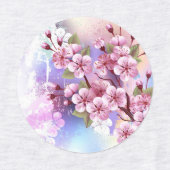 Roze Sakura op geschilderde achtergrond Labels (Design 2)