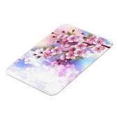 Roze Sakura op geschilderde achtergrond Magneet (Linkerzijde)