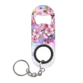 Roze Sakura op geschilderde achtergrond Mini Flessenopener (Voorkant)