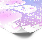 Roze Sakura op geschilderde achtergrond Perfect Poster (Hoek)