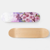 Roze Sakura op geschilderde achtergrond Persoonlijk Skateboard (Horizontaal)