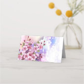 Roze Sakura op geschilderde achtergrond Plaatskaartje (Achterkant)