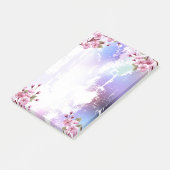 Roze Sakura op geschilderde achtergrond Post-it® Notes (Schuin)