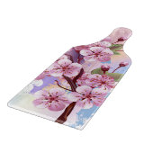 Roze Sakura op geschilderde achtergrond Snijplank (Hoek)