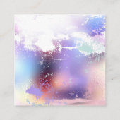 Roze Sakura op geschilderde achtergrond Vierkante Visitekaartje (Achterkant)