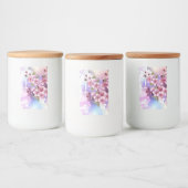 Roze Sakura op geschilderde achtergrond Voedselcontainer Etiket (Flessen)