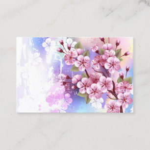 Roze Sakura op het schilderen Achtergrond Afsprakenkaartje