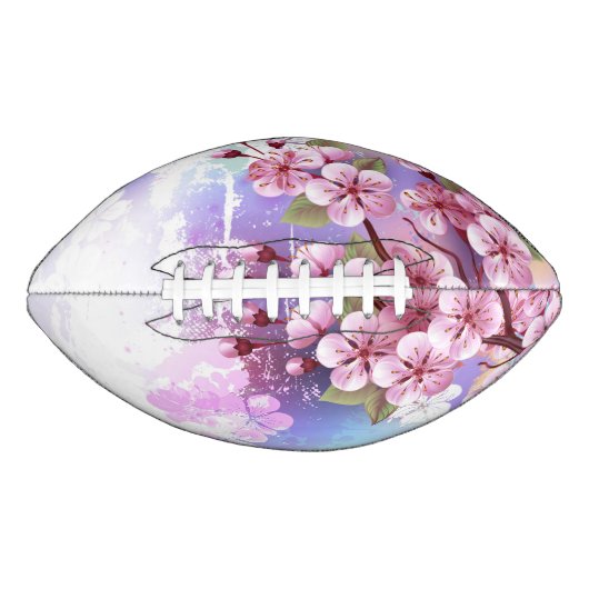 Roze Sakura op het schilderen Achtergrond American Football (Voorkant)