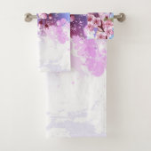 Roze Sakura op het schilderen Achtergrond Bad Handdoek (Insitu)