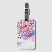 Roze Sakura op het schilderen Achtergrond Bagagelabel (Voorkant (verticaal))