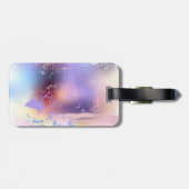 Roze Sakura op het schilderen Achtergrond Bagagelabel (Achterkant horizontaal)