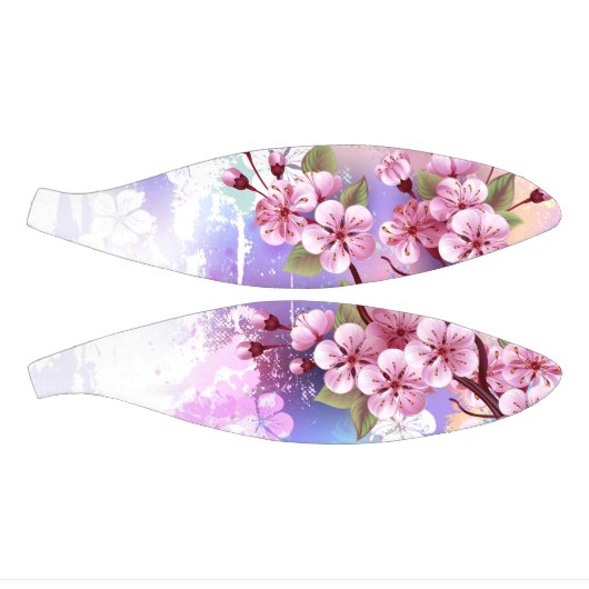 Roze Sakura op het schilderen Achtergrond Basketbal (Panelen)