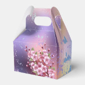 Roze Sakura op het schilderen Achtergrond Bedankdoosjes (Voorkant Zijde)