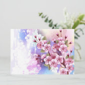 Roze Sakura op het schilderen Achtergrond Bedankkaart (Staand voorkant)