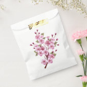 Roze Sakura op het schilderen Achtergrond Bedankzakje (Gezegeld)