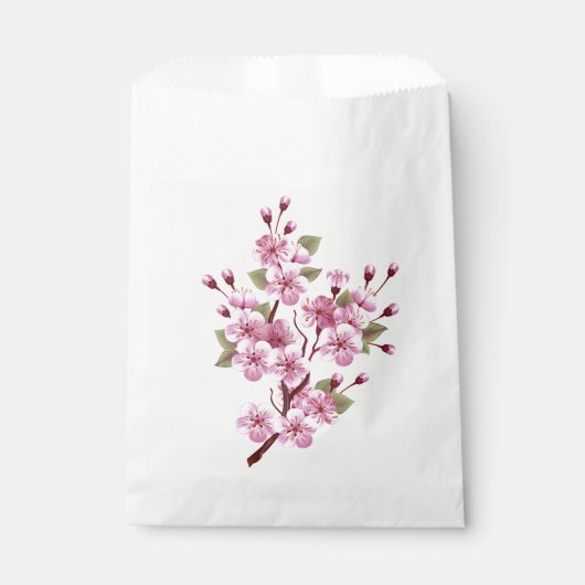 Roze Sakura op het schilderen Achtergrond Bedankzakje (Voorkant)