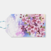 Roze Sakura op het schilderen Achtergrond Cadeaulabel (Achterkant Horizontaal)