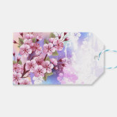 Roze Sakura op het schilderen Achtergrond Cadeaulabel (Voorkant (Horizontaal))