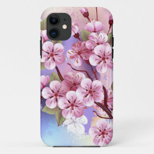 Roze Sakura op het schilderen Achtergrond Case-Mate iPhone Case