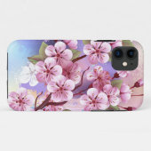 Roze Sakura op het schilderen Achtergrond Case-Mate iPhone Case (Achterkant (horizontaal))