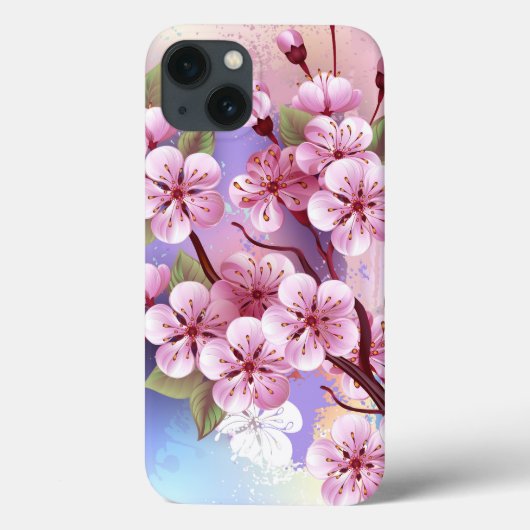 Roze Sakura op het schilderen Achtergrond Case-Mate iPhone Case (Achterkant)