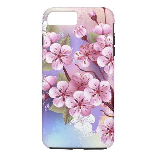 Roze Sakura op het schilderen Achtergrond Case-Mate iPhone Case (Achterkant)