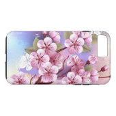 Roze Sakura op het schilderen Achtergrond Case-Mate iPhone Case (Achterkant (Horizontaal))