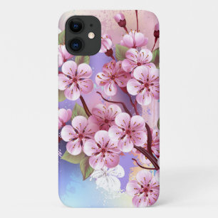 Roze Sakura op het schilderen Achtergrond Case-Mate iPhone Case
