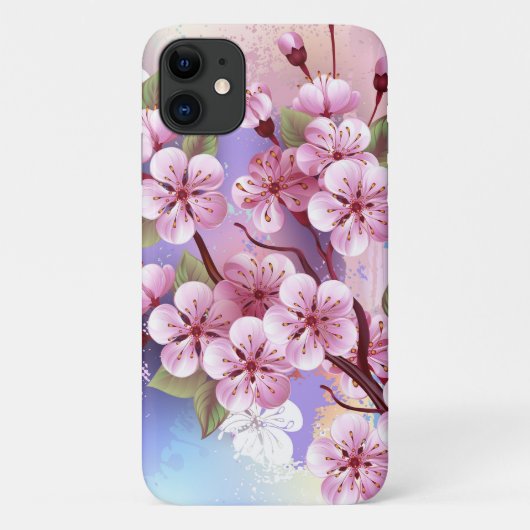 Roze Sakura op het schilderen Achtergrond Case-Mate iPhone Case (Achterkant)