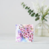 Roze Sakura op het schilderen Achtergrond Contactkaartje (Staand voorkant)