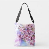 Roze Sakura op het schilderen Achtergrond Crossbody Tas (Voorkant)