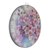Roze Sakura op het schilderen Achtergrond Dartbord (Voorkant Links)