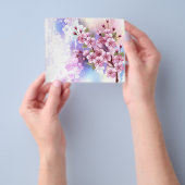 Roze Sakura op het schilderen Achtergrond Flyer (Hand)