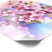Roze Sakura op het schilderen Achtergrond Foto Afdruk (Hoek)
