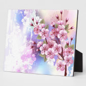 Roze Sakura op het schilderen Achtergrond Fotoplaat (Zijkant)