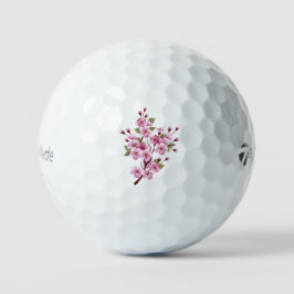 Roze Sakura op het schilderen Achtergrond Golfballen