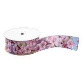 Roze Sakura op het schilderen Achtergrond Grosgrain Lint (Spoel)