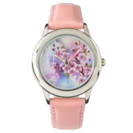 Roze Sakura op het schilderen Achtergrond Horloge