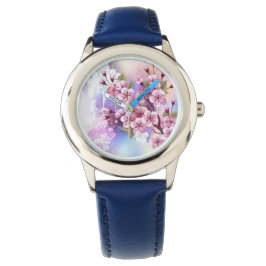 Roze Sakura op het schilderen Achtergrond Horloge